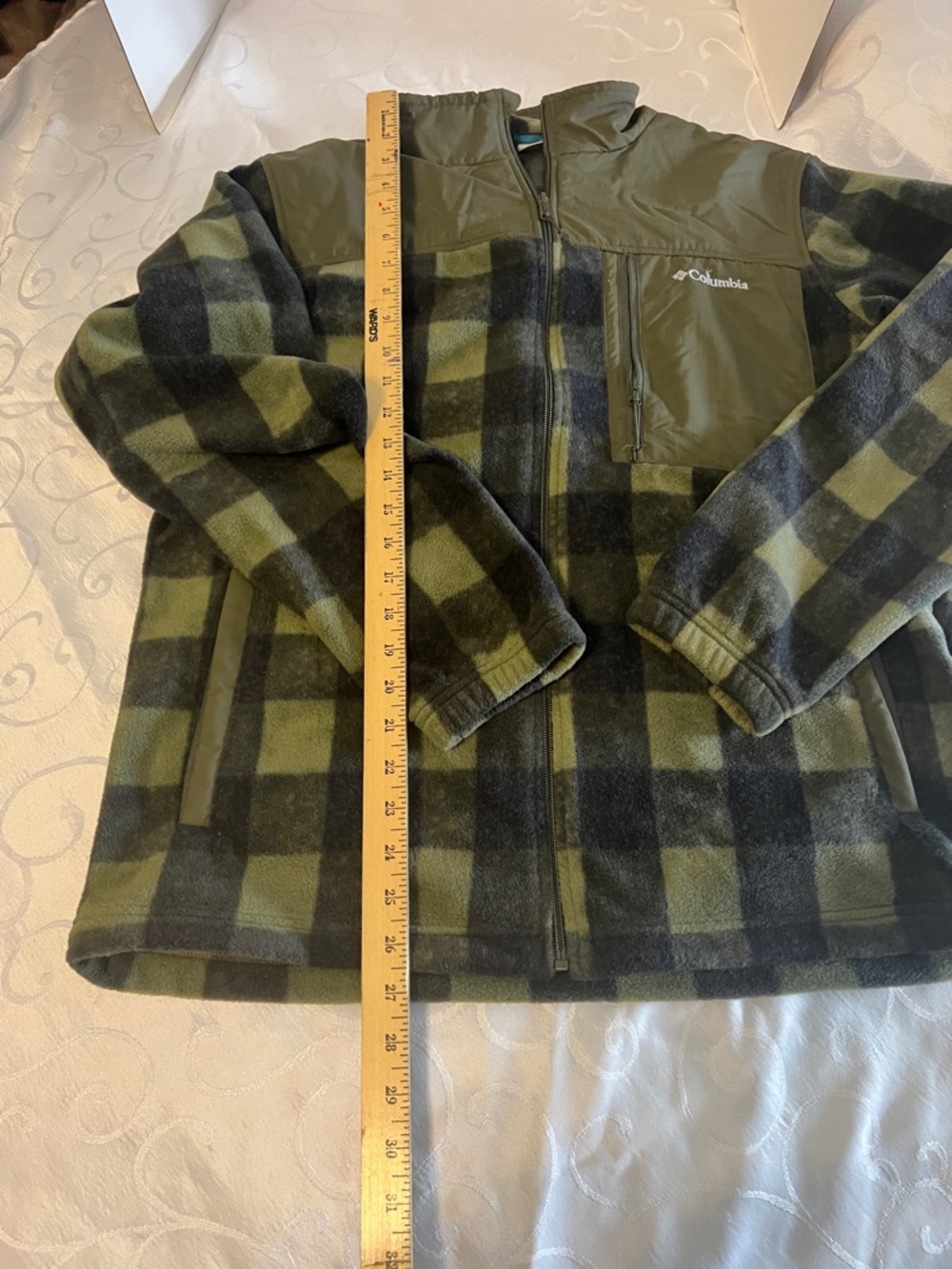 Columbia Green & Black Plaid Fleece Zip Jacket - Picture 2 of 6
